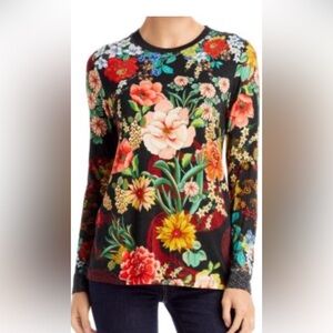 Johnny Was Babushka Floral Tee Size Med